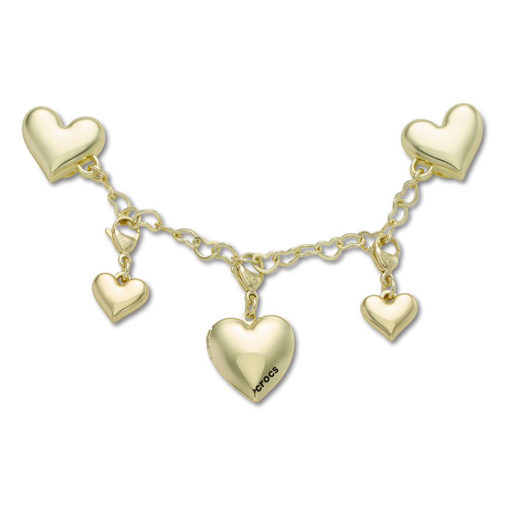 CROCS Jibbitz Gold Heart Chain Shoes Charm - Supersports Thailand