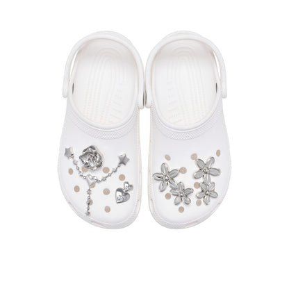 CROCS Jibbitz Silver Meta Floral 5-Pack Shoes Charm - Supersports Thailand