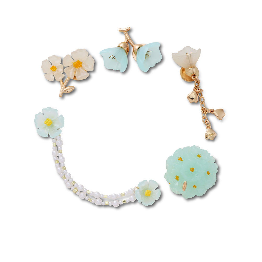 CROCS Jibbitz Blue Dainty Floral 5-Pack Shoes Charm - Supersports Thailand Supersports Thailand