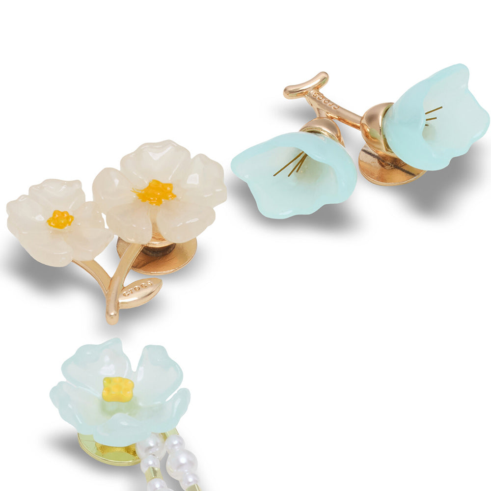 CROCS Jibbitz Blue Dainty Floral 5-Pack Shoes Charm - Supersports Thailand Supersports Thailand