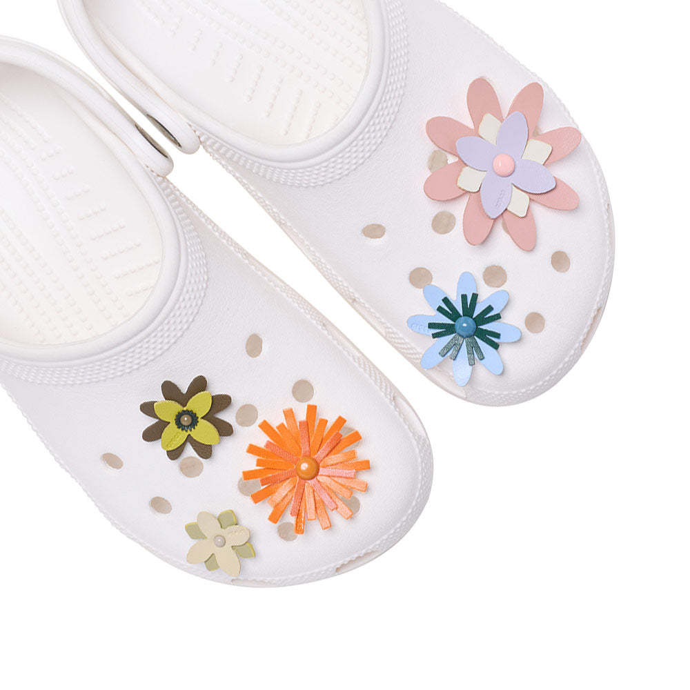 CROCS Jibbitz Faux Leather Floral 5-Pack Shoes Charm - Supersports Thailand Supersports Thailand