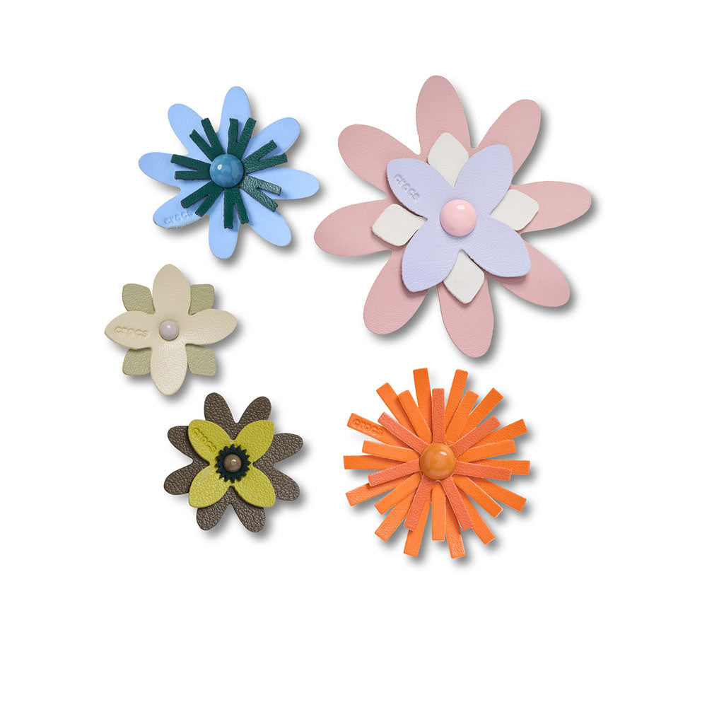 CROCS Jibbitz Faux Leather Floral 5-Pack Shoes Charm - Supersports Thailand Supersports Thailand