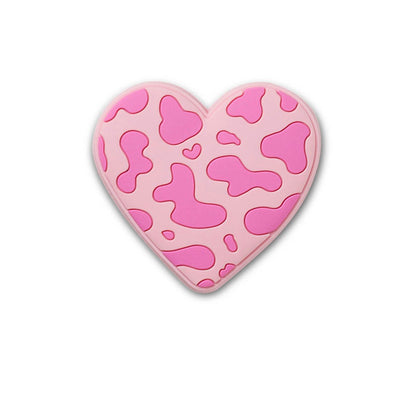 CROCS Jibbitz Pink Tonal Print Heart Shoes Charm - Supersports Thailand