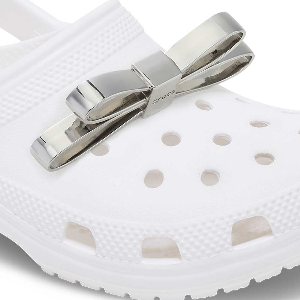 CROCS Jibbitz Mega Silver 3D Bow Shoes Charm - Supersports Thailand