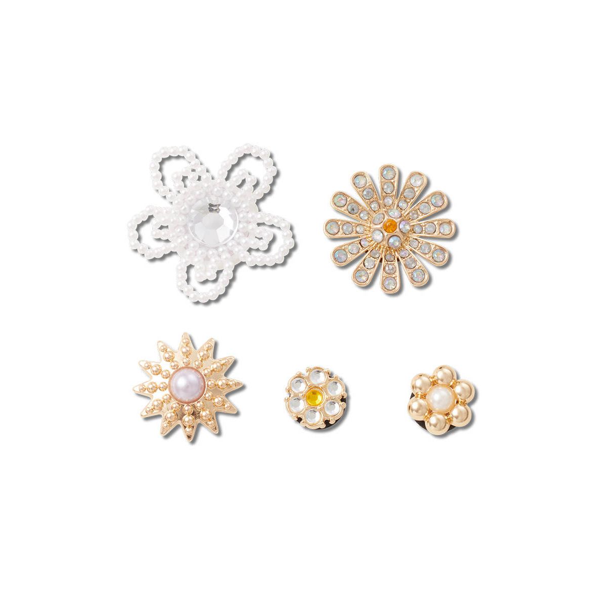 CROCS Jibbitz Elevated Flower Gem 5-Pack Shoes Charm - Supersports Thailand Supersports Thailand