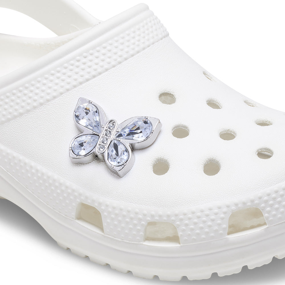 CROCS Jibbitz Silver Gem Butterfly Shoes Charm - Supersports Thailand