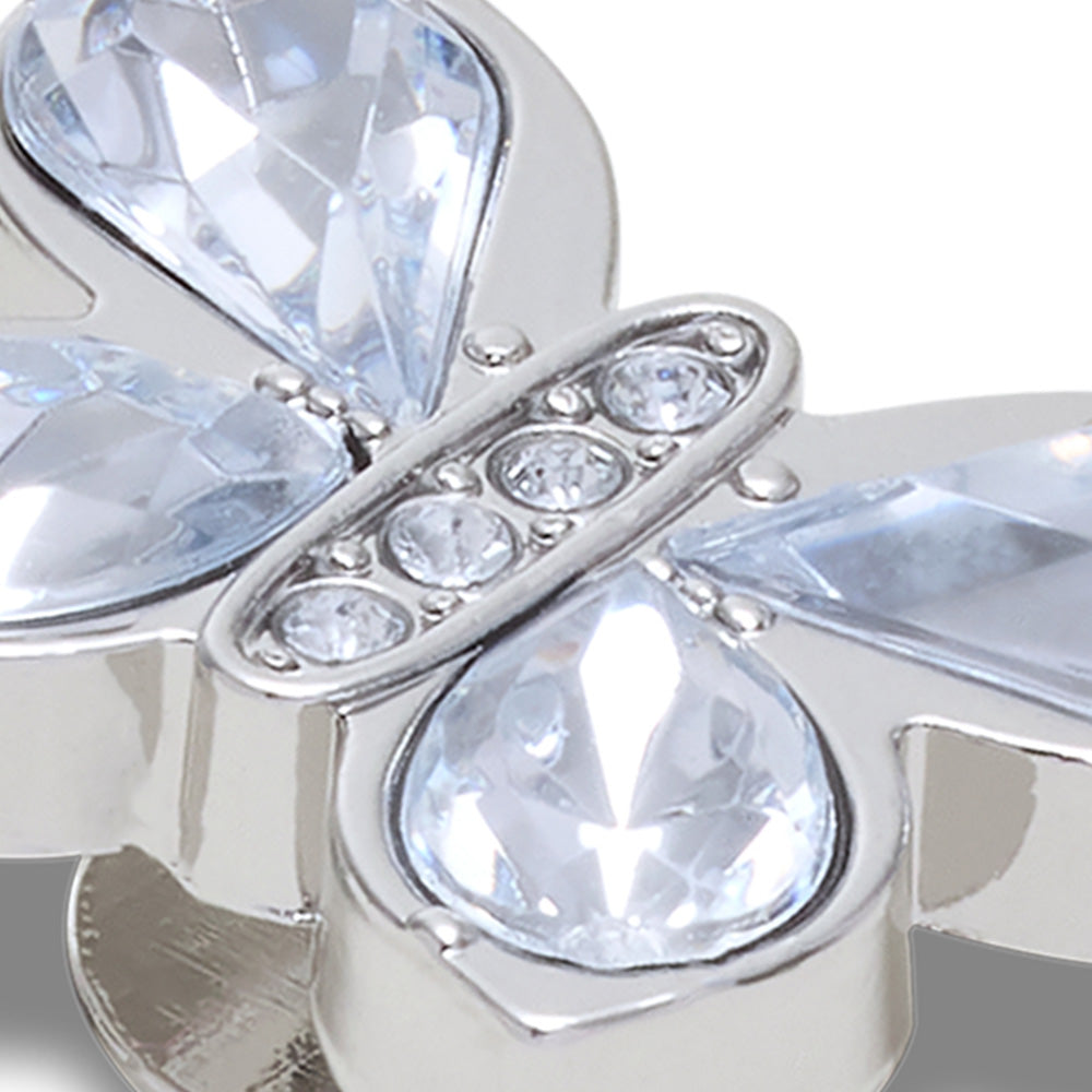 CROCS Jibbitz Silver Gem Butterfly Shoes Charm - Supersports Thailand