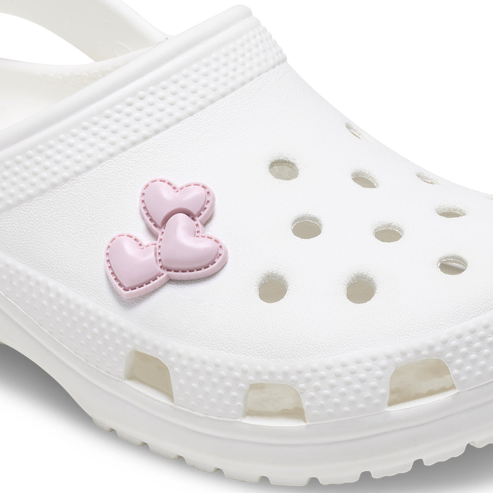 CROCS Jibbitz Triple Pink Metallic Heart Shoes Charm - Supersports Thailand Supersports Thailand