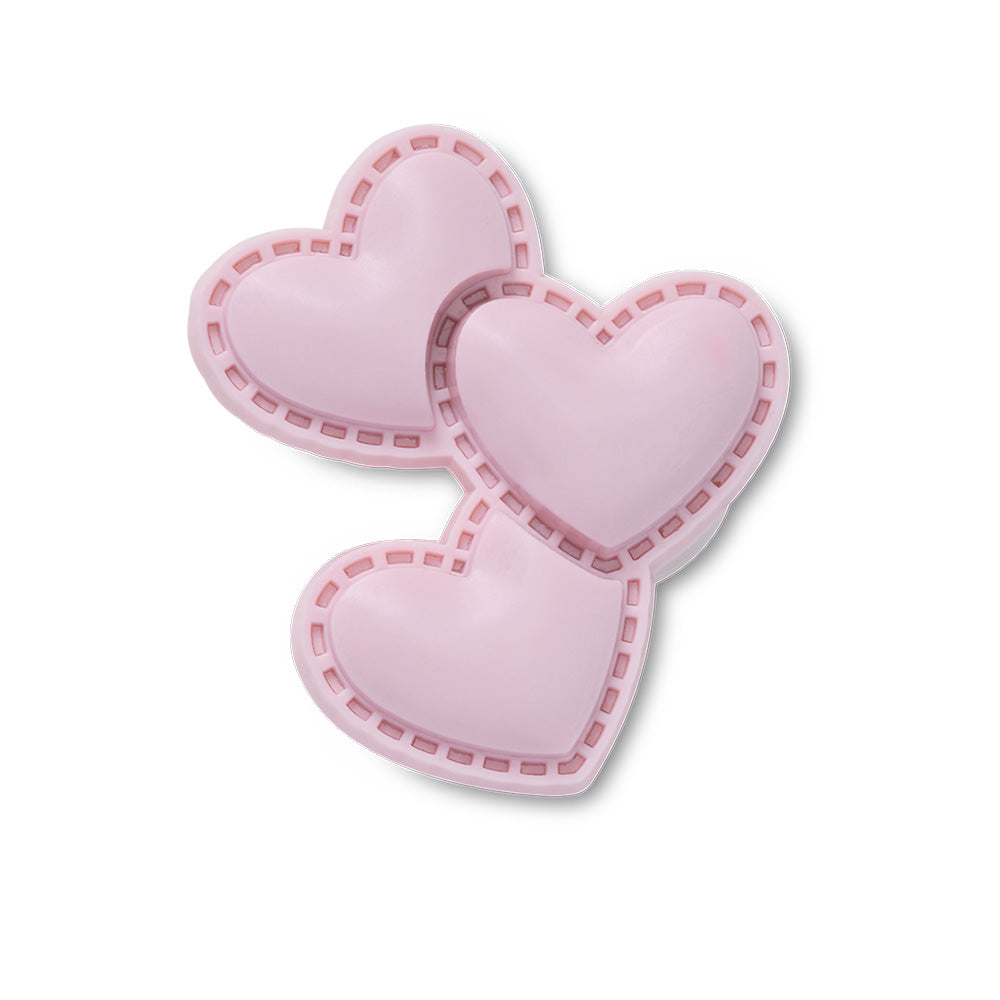 CROCS Jibbitz Triple Pink Metallic Heart Shoes Charm - Supersports Thailand Supersports Thailand
