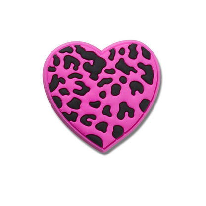 CROCS Jibbitz Purple Cheetah Print Heart Shoes Charm - Supersports Thailand