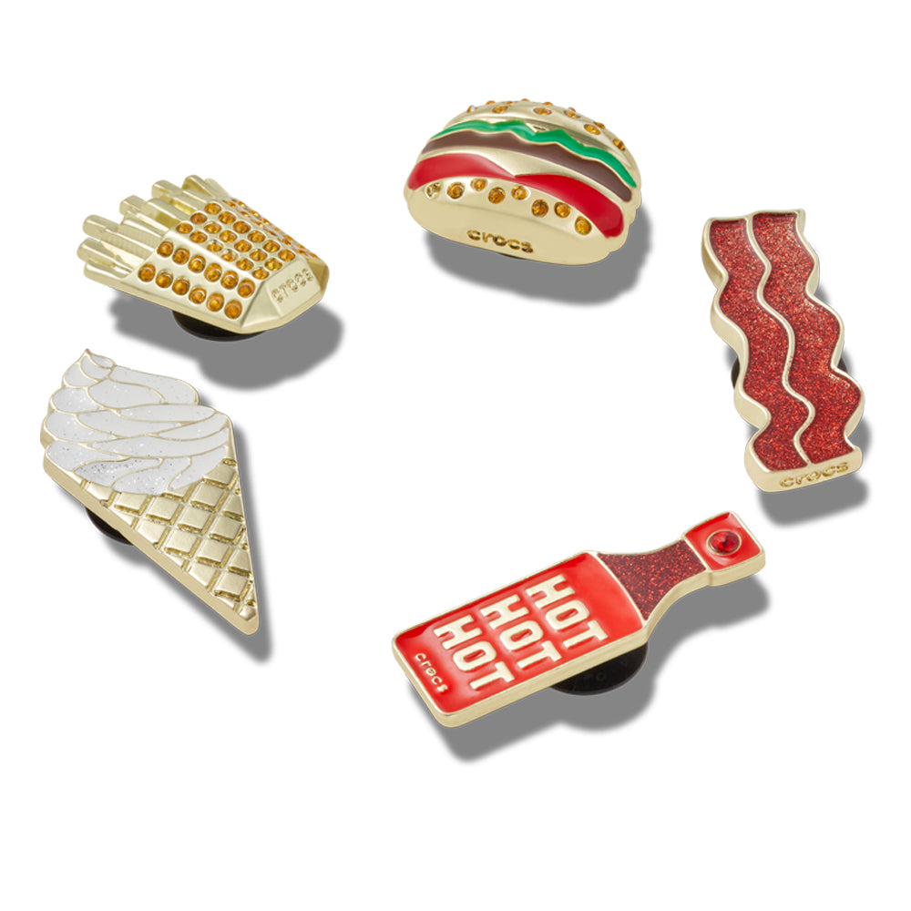 CROCS Jibbitz Gold Spicy Combo 5-Pack Shoes Charm - Supersports Thailand Supersports Thailand