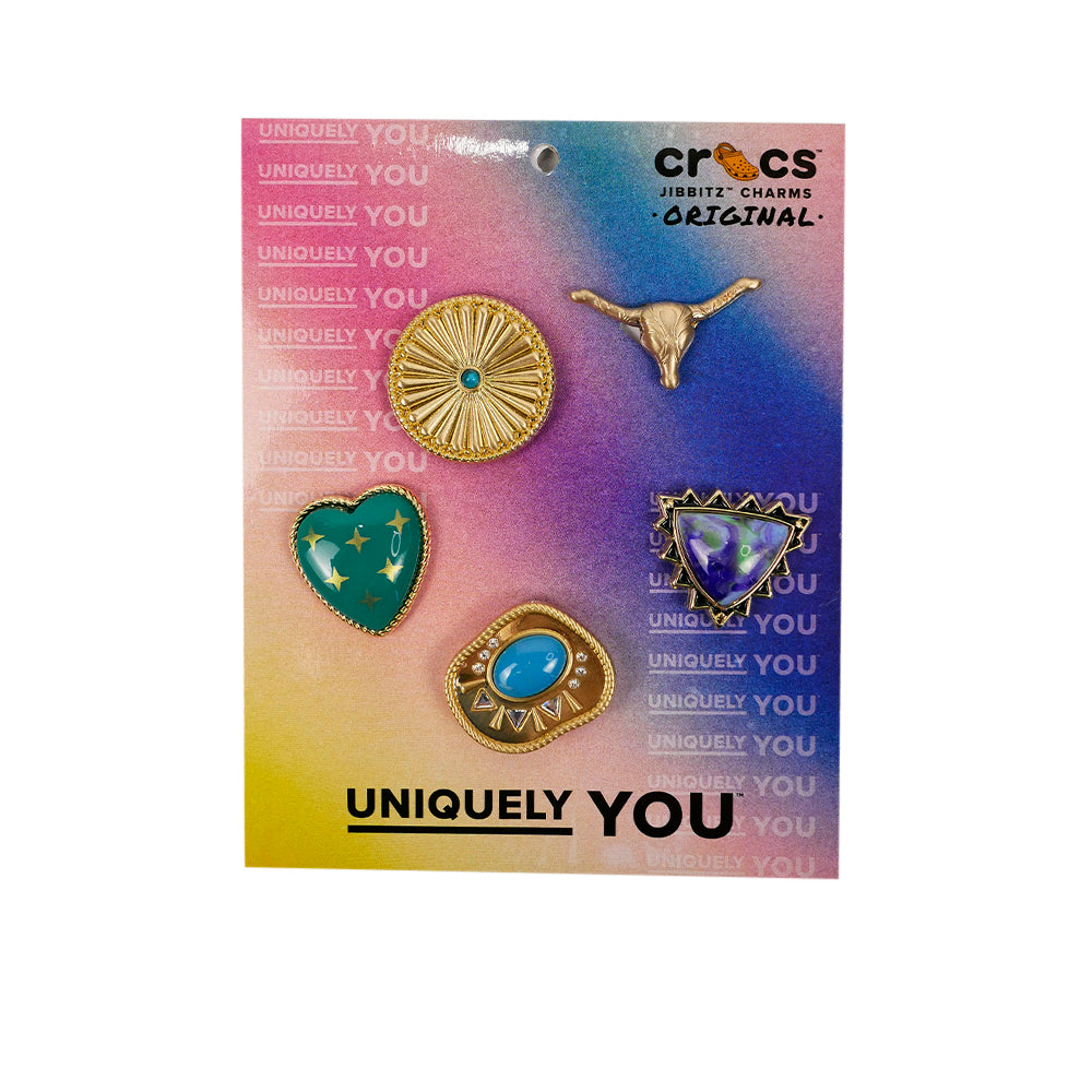 CROCS Jibbitz Gold Turquoise Western 5-Pack Shoes Charm - Supersports Thailand