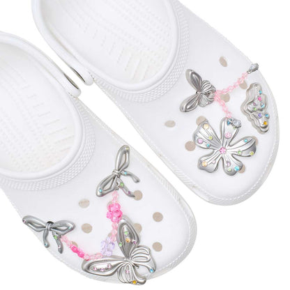 CROCS Jibbitz Silver Meta Gem Fantasy 5 Pack Shoes Charm