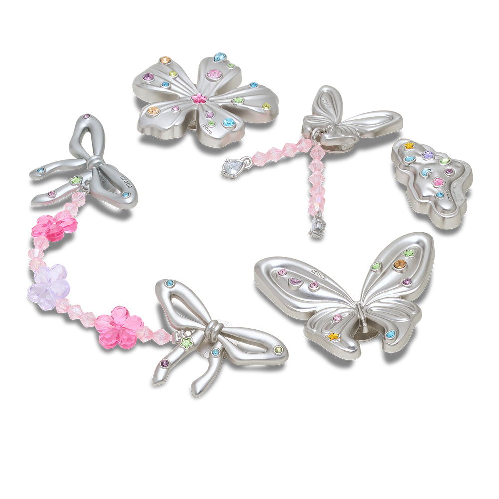 CROCS Jibbitz Silver Meta Gem Fantasy 5 Pack Shoes Charm Supersports Thailand