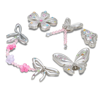 CROCS Jibbitz Silver Meta Gem Fantasy 5 Pack Shoes Charm