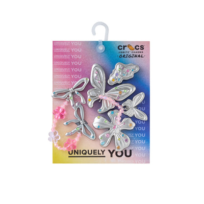 CROCS Jibbitz Silver Meta Gem Fantasy 5 Pack Shoes Charm
