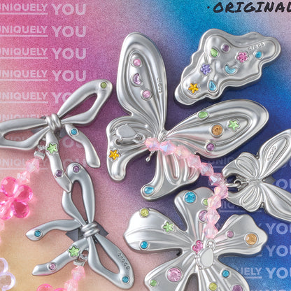 CROCS Jibbitz Silver Meta Gem Fantasy 5 Pack Shoes Charm