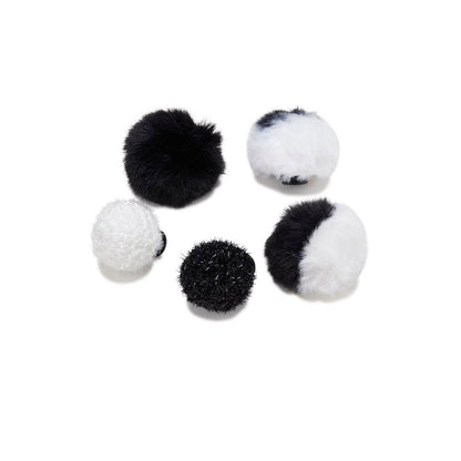 CROCS Jibbitz Black and White Puff 5-Pack Shoes Charm - Supersports Thailand