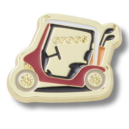 CROCS Jibbitz Gold and Red Golf Cart 5 Pack Shoes Charm
