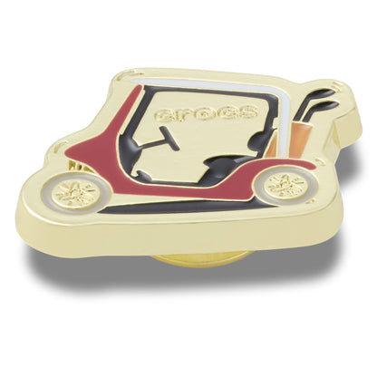 CROCS Jibbitz Gold and Red Golf Cart 5 Pack Shoes Charm