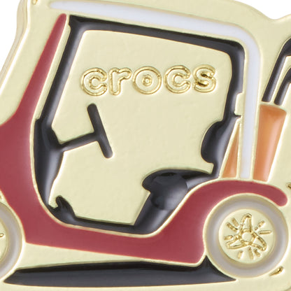 CROCS Jibbitz Gold and Red Golf Cart 5 Pack Shoes Charm