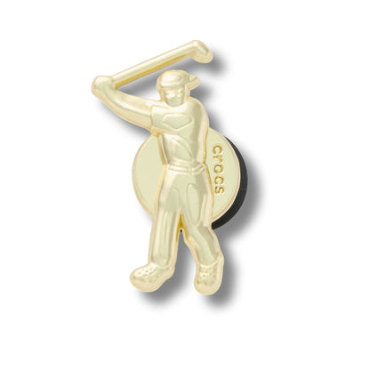CROCS Jibbitz Gold Golfer Shoes Charm