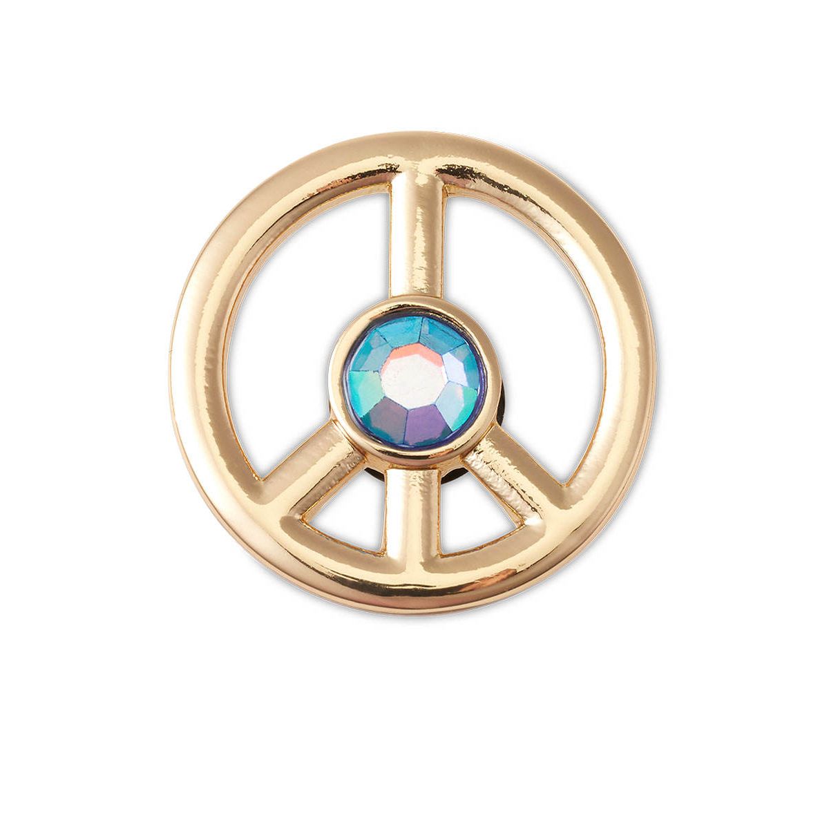 CROCS Jibbitz Gold Peace Sign with Pink Gem Shoes Charm - Supersports Thailand Supersports Thailand