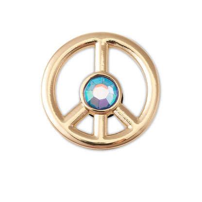 CROCS Jibbitz Gold Peace Sign with Pink Gem Shoes Charm - Supersports Thailand