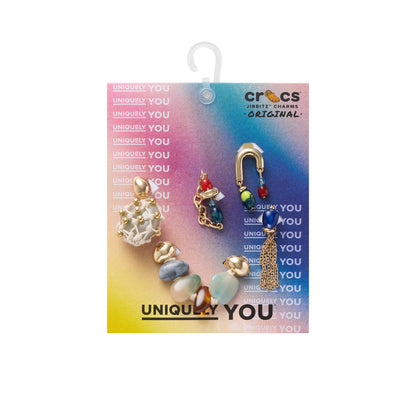 CROCS Jibbitz Stone and Gold 5 Pack Shoes Charm