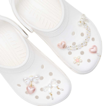 CROCS Jibbitz Bow and Pink Heart 5 Pack Shoes Charm
