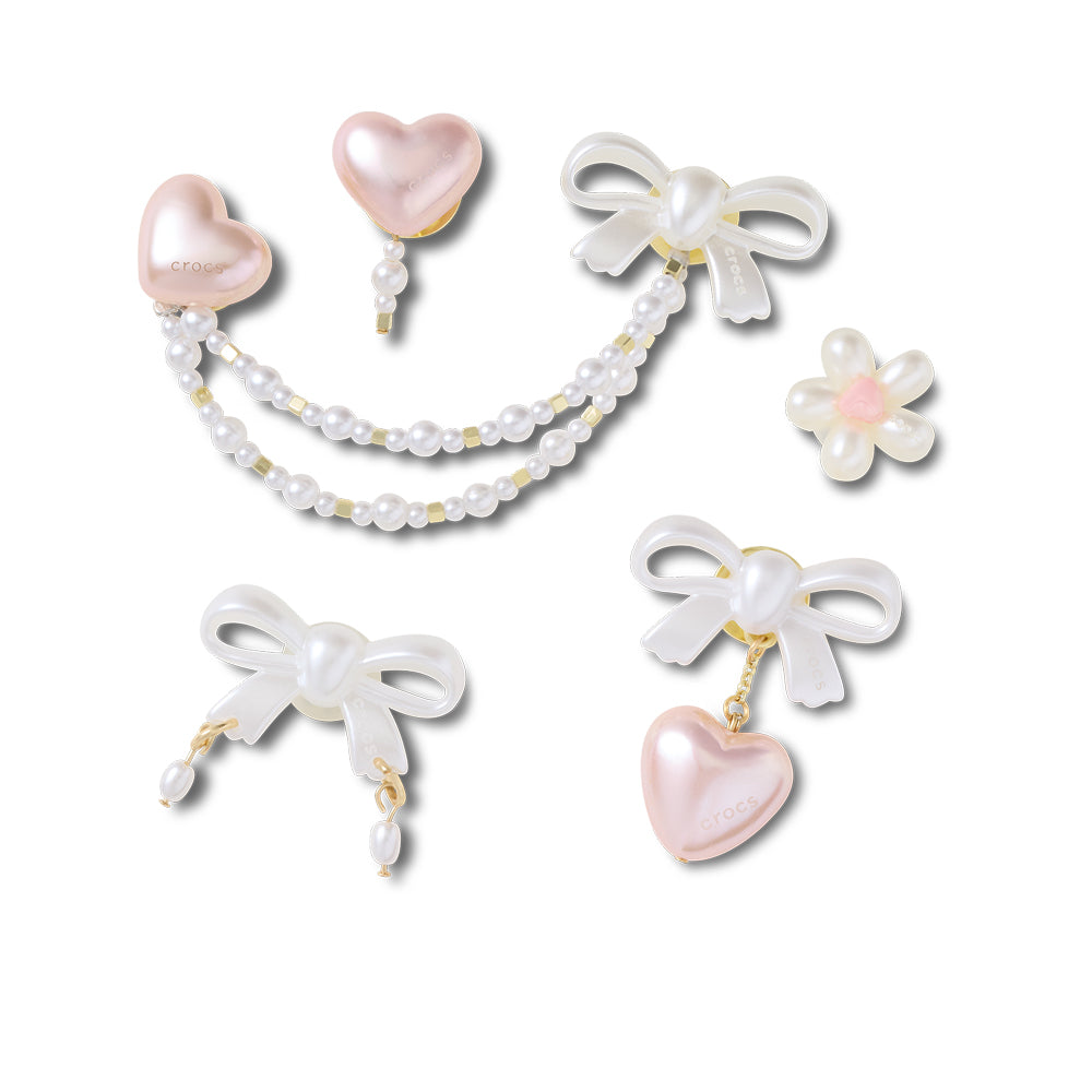 CROCS Jibbitz Bow and Pink Heart 5 Pack Shoes Charm Supersports Thailand