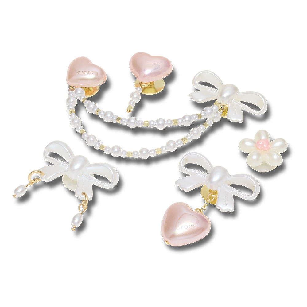 CROCS Jibbitz Bow and Pink Heart 5 Pack Shoes Charm Supersports Thailand