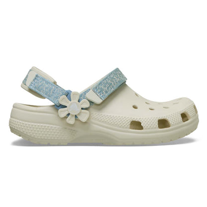 CROCS Classic Denim Flower Adjustable Backstrap Kids Lifestyle Shoes - Supersports Thailand