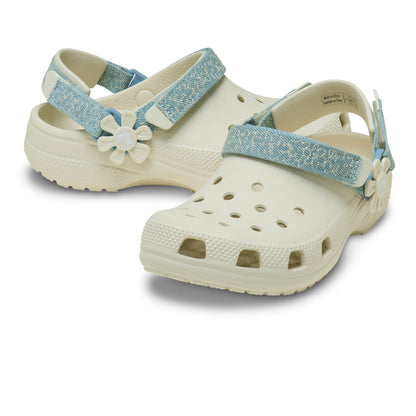 CROCS Classic Denim Flower Adjustable Backstrap Kids Lifestyle Shoes - Supersports Thailand