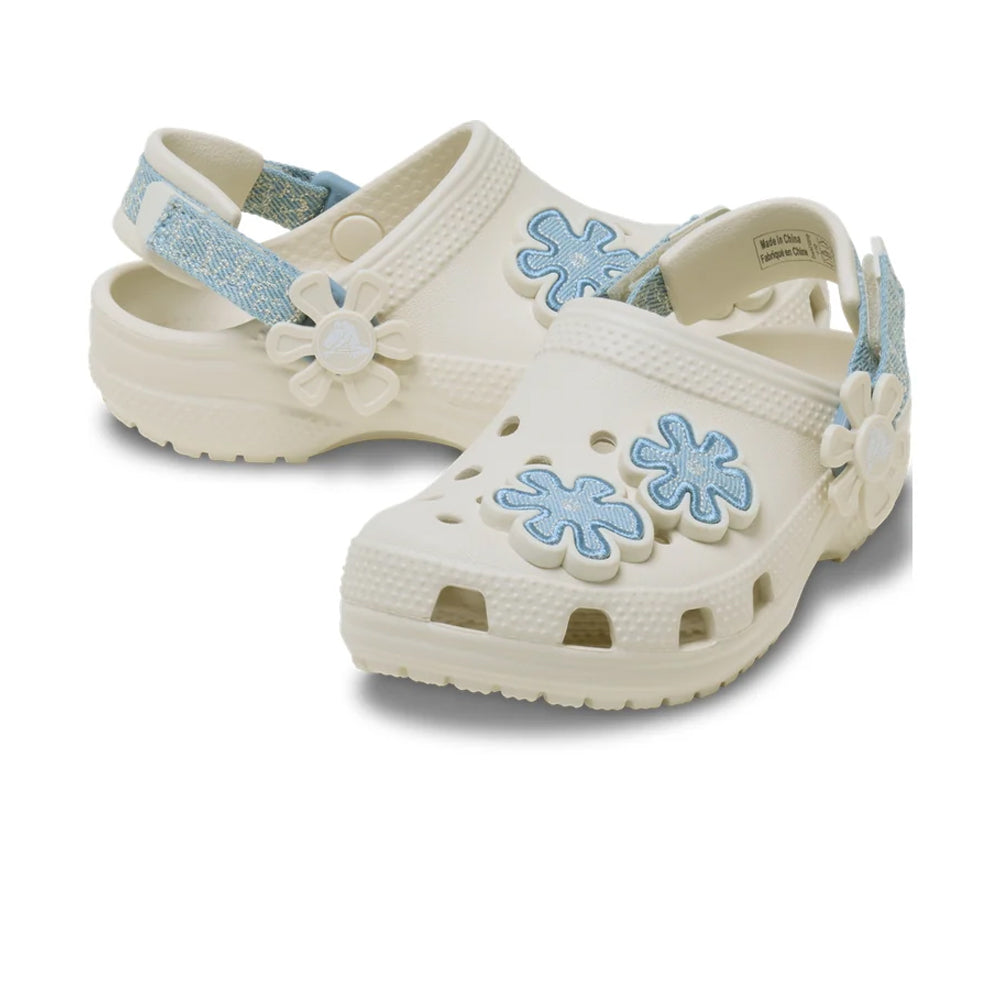 CROCS Classic Denim Flower Adjustable Backstrap Toddler Kids Lifestyle Shoes - Supersports Thailand