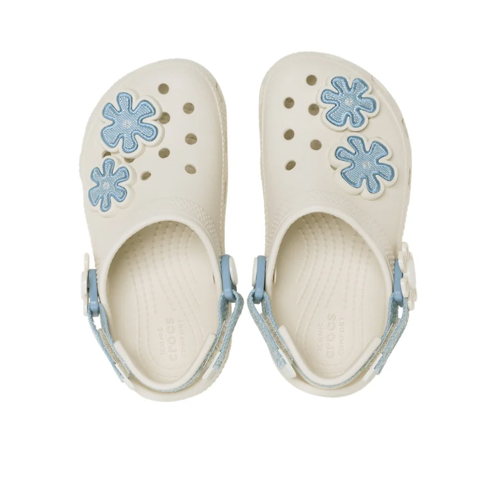 CROCS Classic Denim Flower Adjustable Backstrap Toddler Kids Lifestyle Shoes - Supersports Thailand