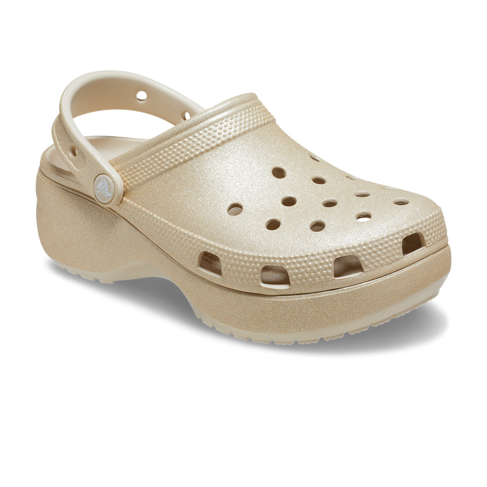 CROCS Classic Platform Glitter Clog Unisex Casual Shoes