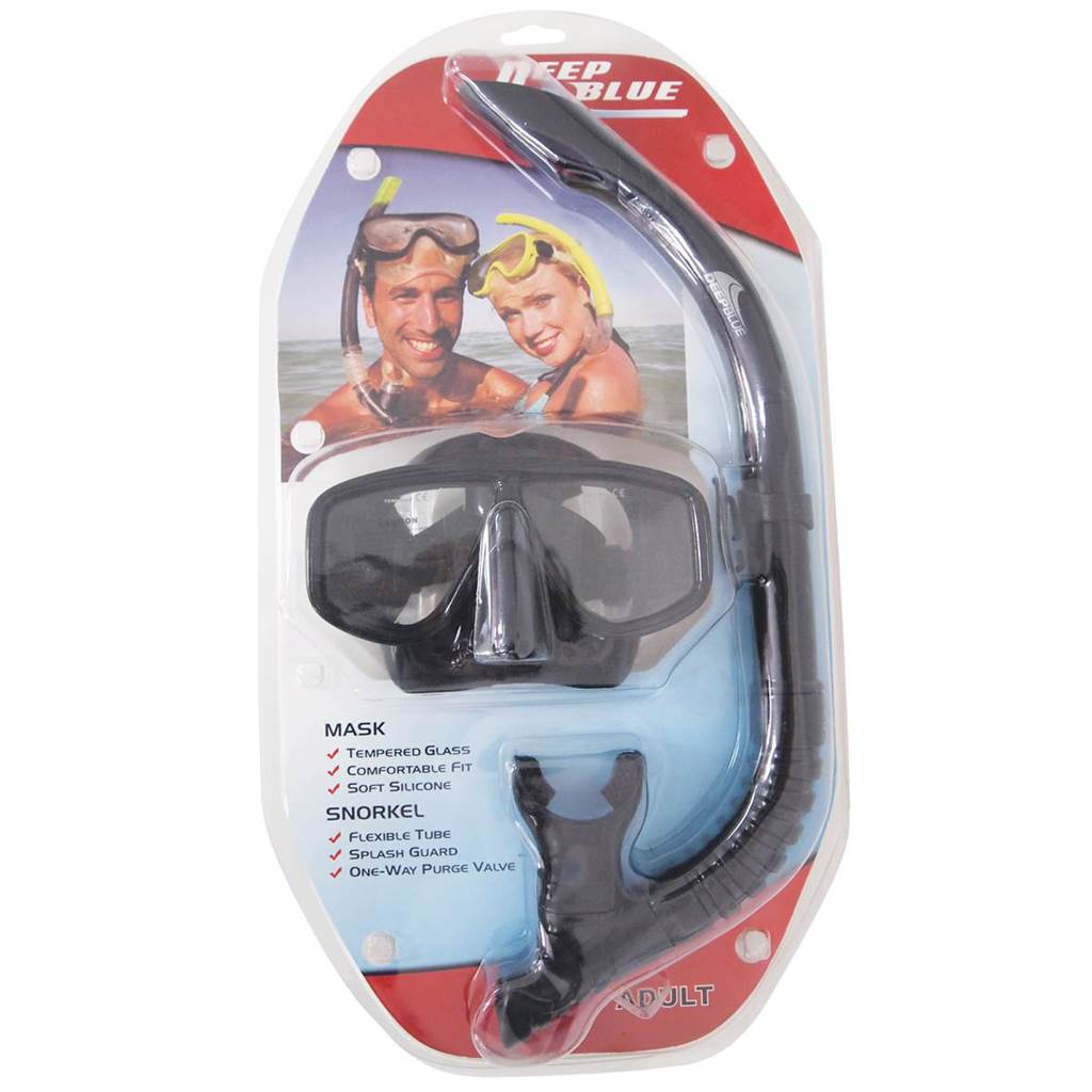Deep Blue Bora Snorkeling Set Black - 1