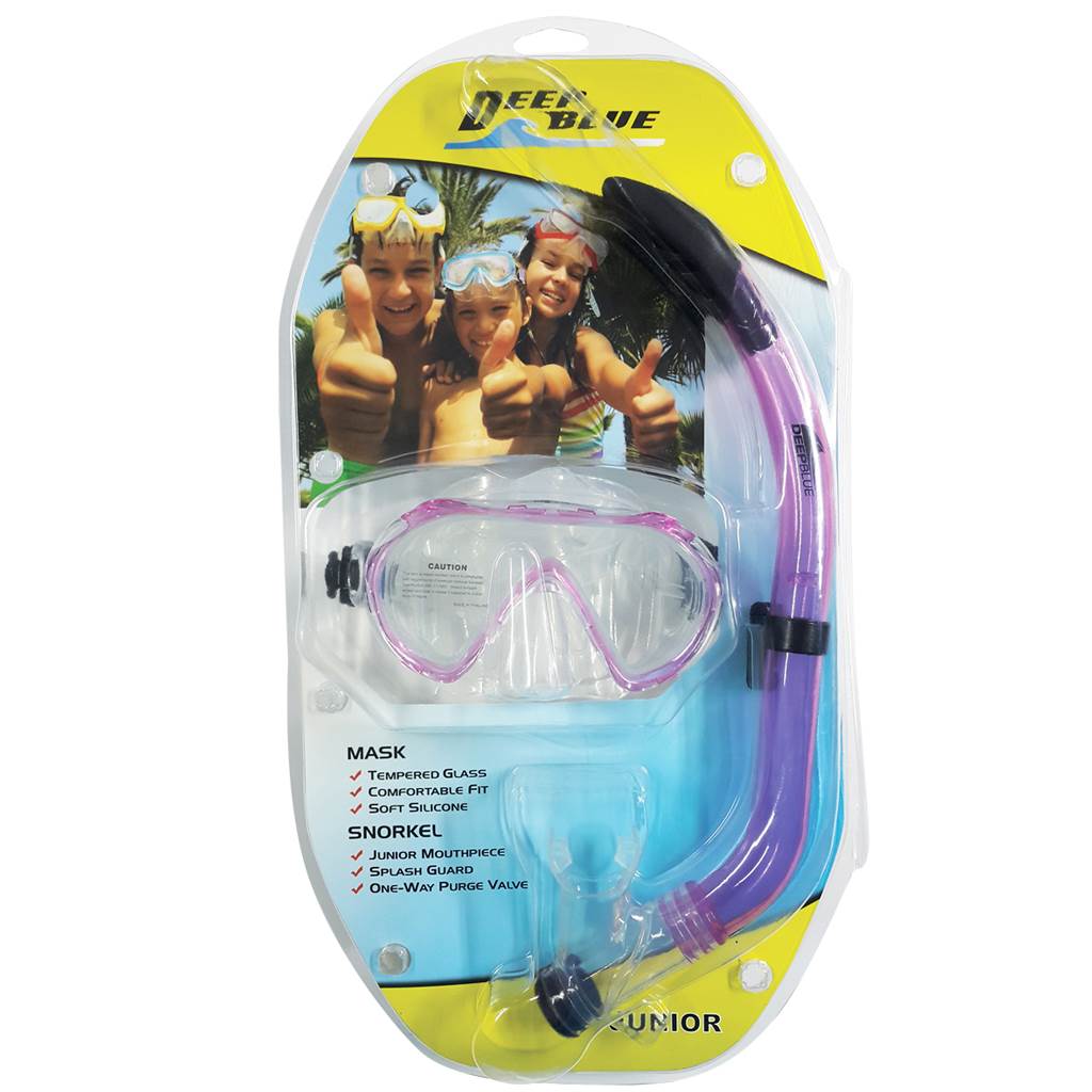 Deep Blue Fiji Silicone Junior Snorkeling Set Pink - 1 Supersports Thailand