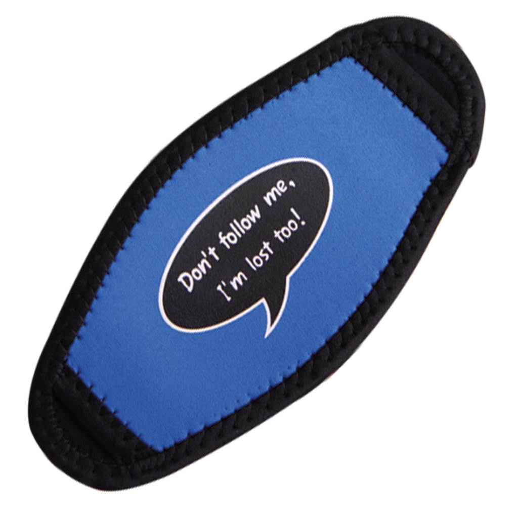 Deep Blue Mask Strap Cover w. Print - 2