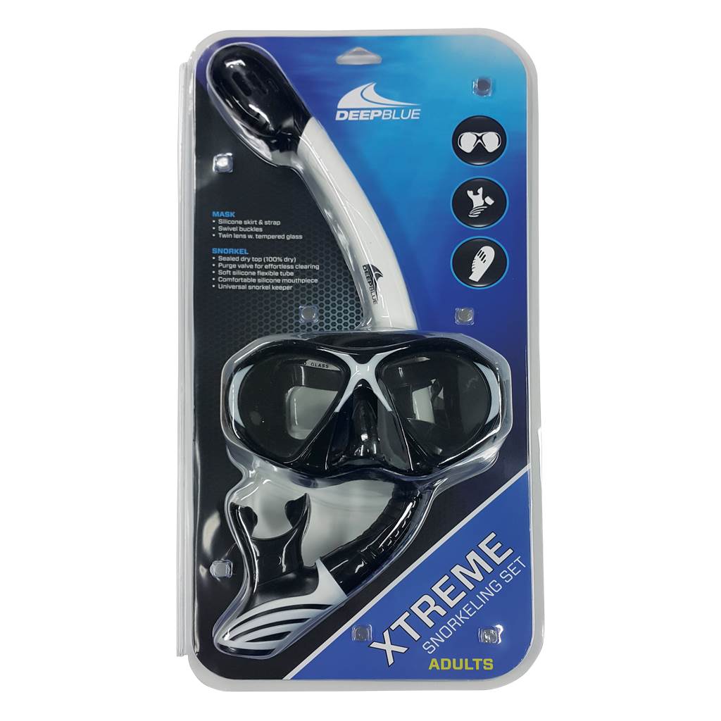 Deep Blue Xtreme Snorkeling Set White - 1