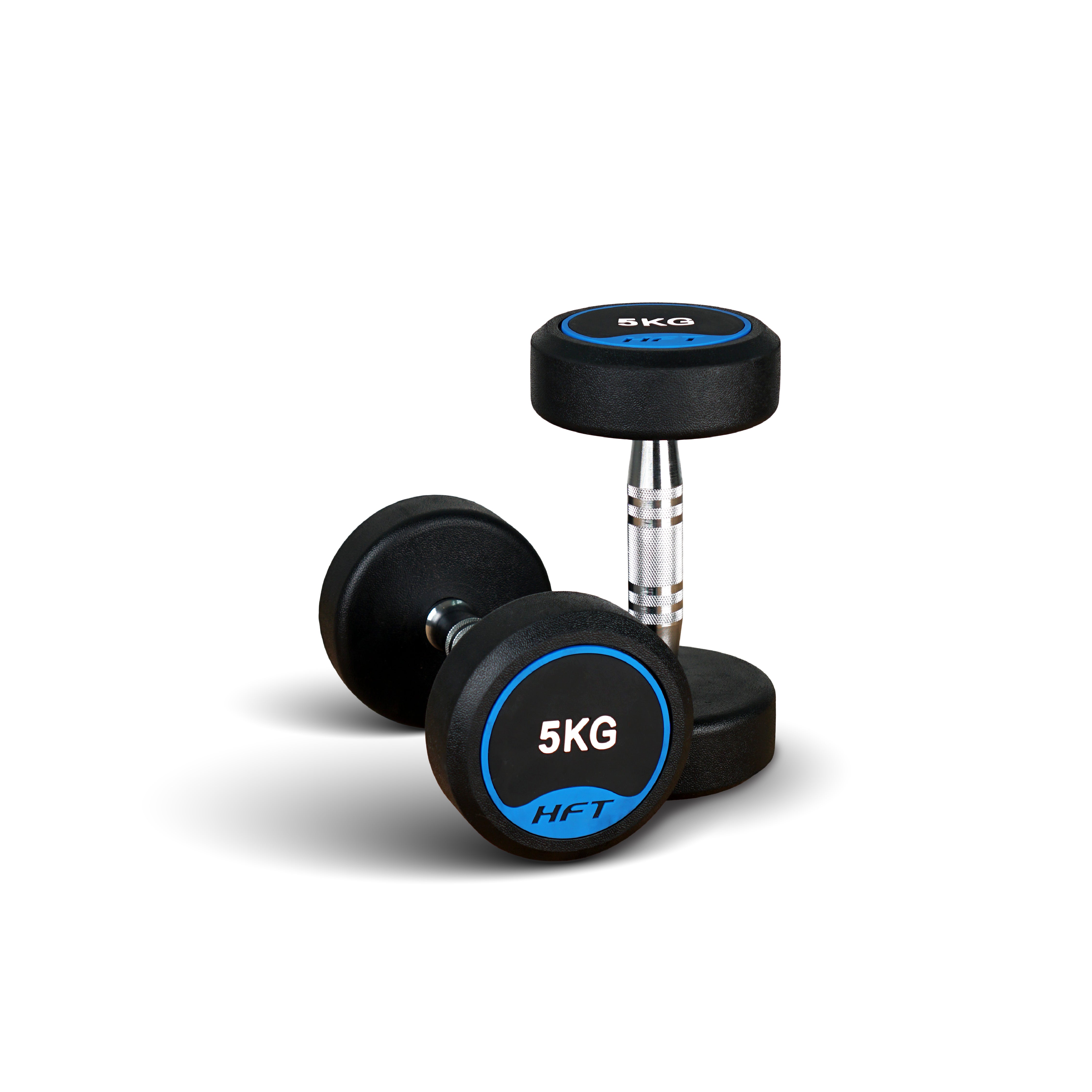 50% OFF on ดัมเบลยางกลม HFT 5 kg 1 คู่ Rubber Fix Dumbells ...