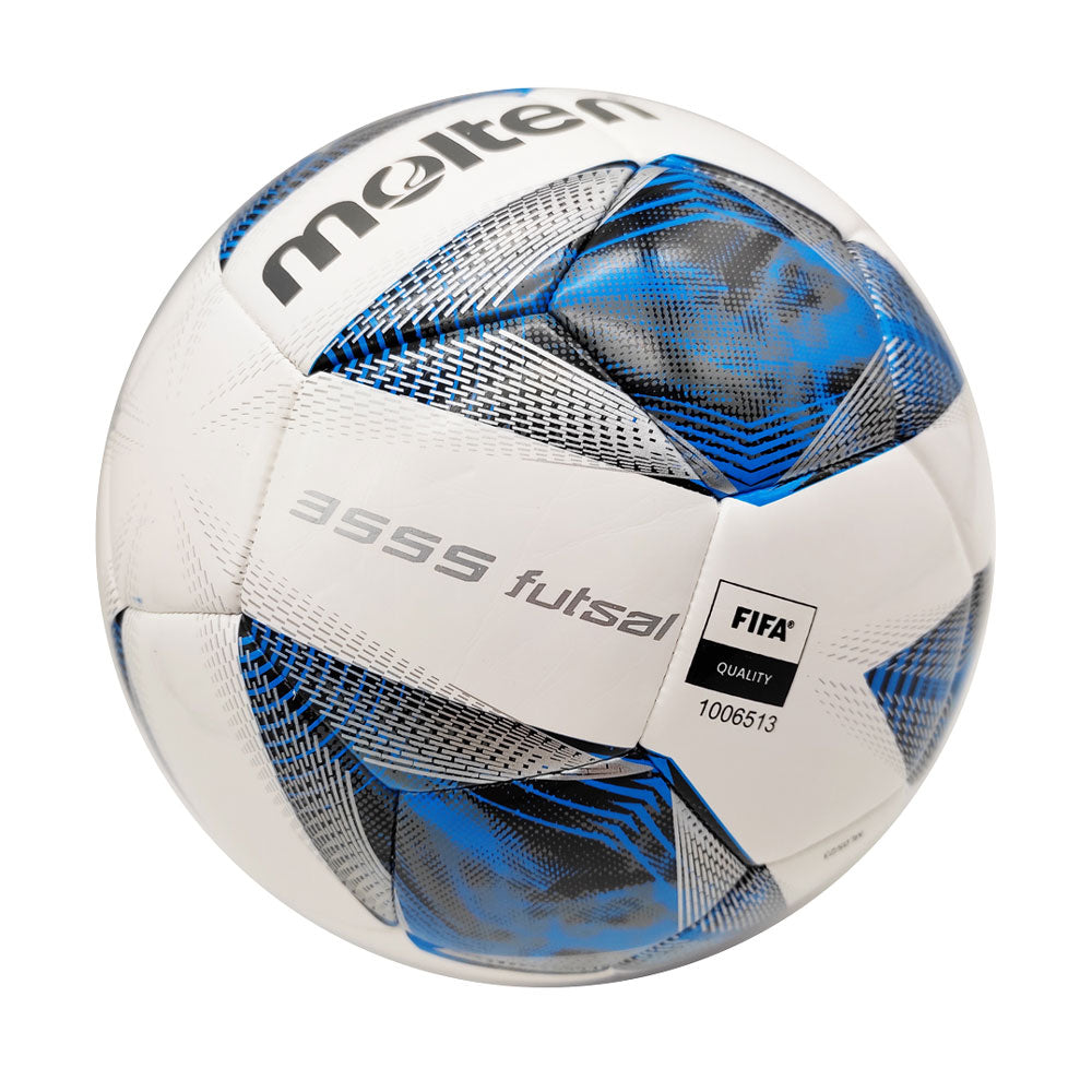 MOLTEN ฟุตซอล F9A3555 PU อัดกาวเย็บ สีขาว/น้ำเงิน FIFA Quality Pro - 2 Supersports Thailand