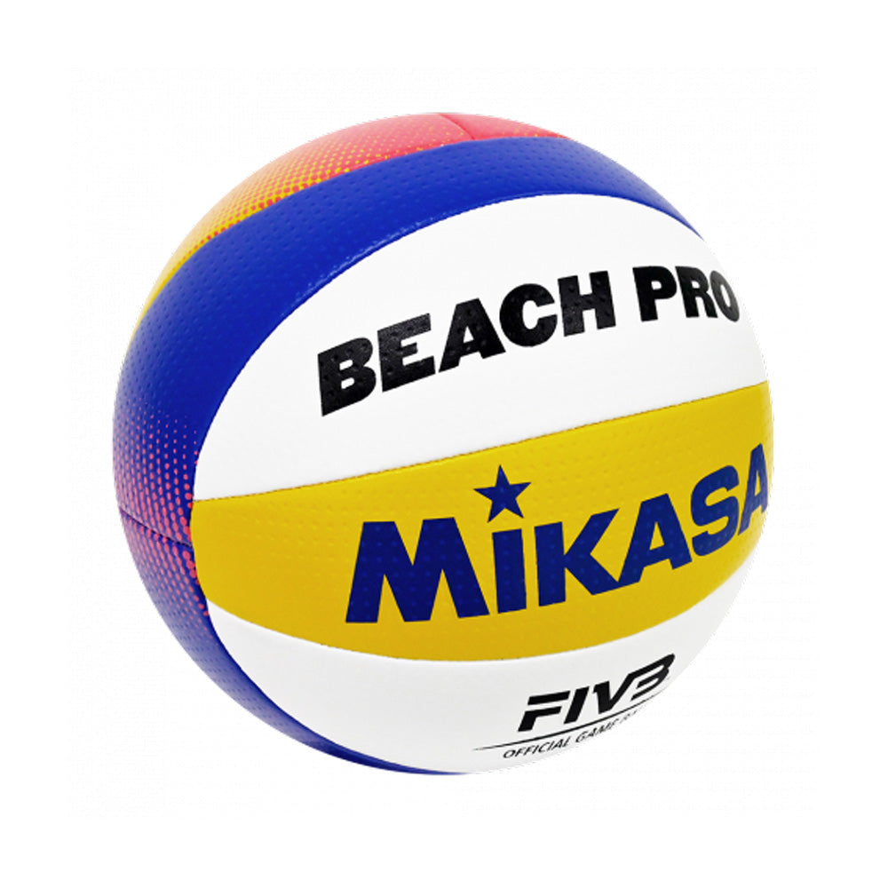 MIKASA วอลเลย์บอลชายหาด BV550C หนัง PU เย็บ เบอร์ 5 สีน้ำเงิน/ขาว/เหลือง FIVB Approved - 4