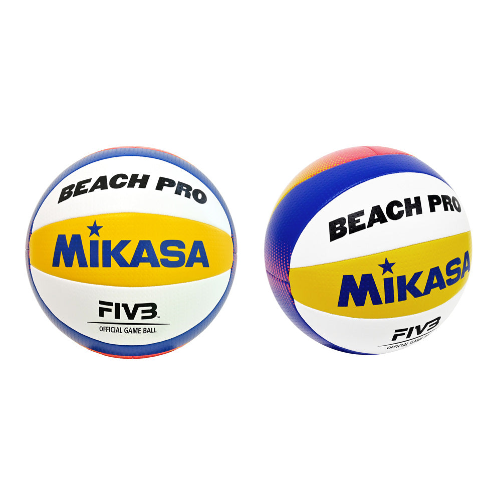 MIKASA วอลเลย์บอลชายหาด BV550C หนัง PU เย็บ เบอร์ 5 สีน้ำเงิน/ขาว/เหลือง FIVB Approved - 2