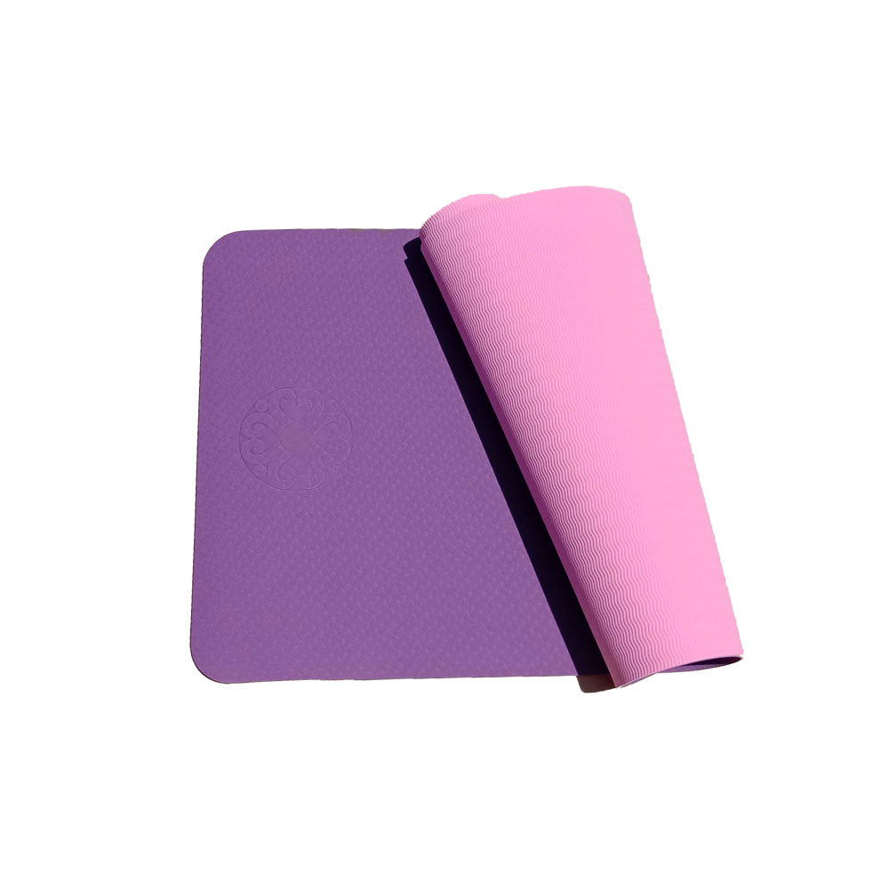 EXEO แผ่นรองออกกำลังกาย / เสื่อโยคะ TPE 2 Tone AB8001 6 mm. สีชมพู/ม่วง - 2