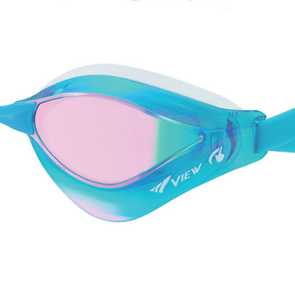 VIEW แว่นตาว่ายน้ำ แข่งขัน V230ASAMC เลนส์ฉาบปรอท สีฟ้าปรอทชมพู FINA Approved - 2