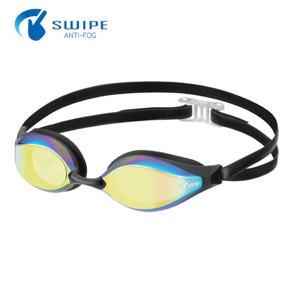 VIEW แว่นตาว่ายน้ำ แข่งขัน V240ASAM เลนส์ฉาบปรอท สีควันบุหรี่ปรอททอง World Aquatics Approved - 1