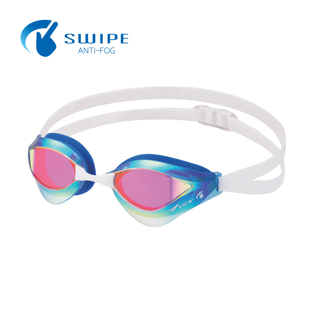 VIEW แว่นตาว่ายน้ำ แข่งขัน V230ASAMC เลนส์ฉาบปรอท สีฟ้าปรอทรุ้ง FINA Approved - 1 Supersports Thailand