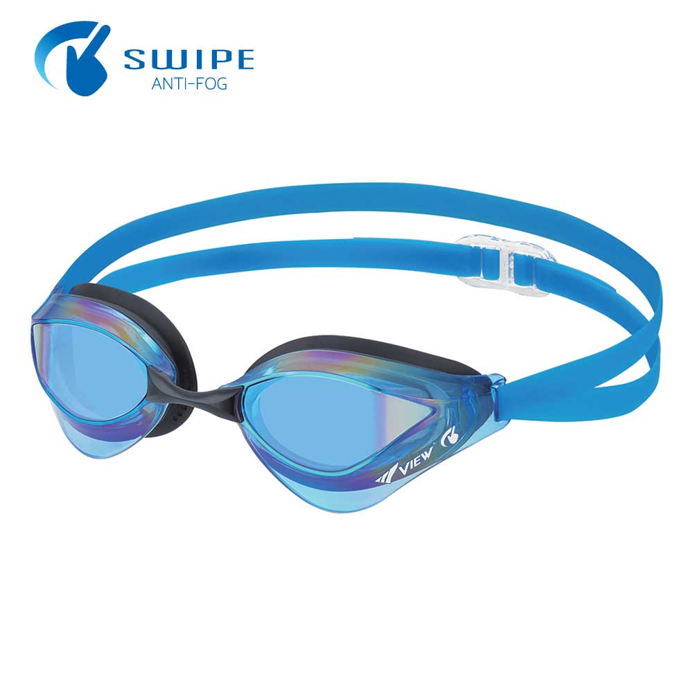 VIEW แว่นตาว่ายน้ำ แข่งขัน V230ASAMC เลนส์ฉาบปรอท สีควันบุหรี่ปรอทน้ำเงิน FINA Approved - 1
